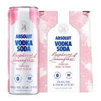 Absolut Vodka Soda Raspberry & Lemongrass Sparkling Cocktail 4-Pack
